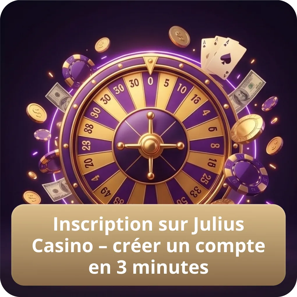 Inscription sur Julius Casino – créer un compte en 3 minutes